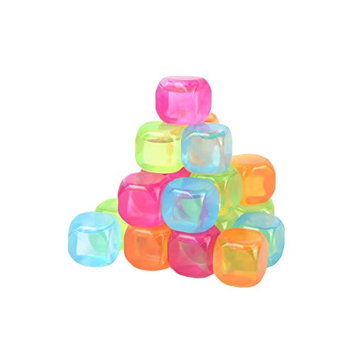 Vinsani - Juego de 20 cubos de hielo reutilizables congelados para bebidas frías, multicolor