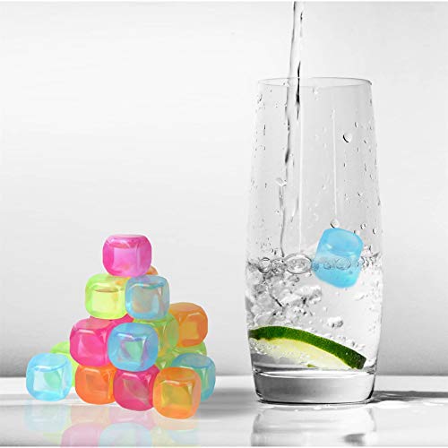 Vinsani - Juego de 20 cubos de hielo reutilizables congelados para bebidas frías, multicolor