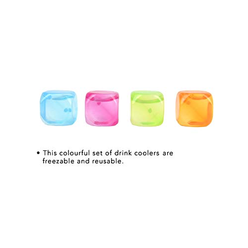 Vinsani - Juego de 20 cubos de hielo reutilizables congelados para bebidas frías, multicolor