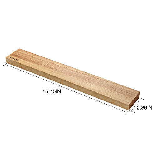 Virklyee Barra magnética Soporte para Cuchillos, Sostenedor de Cuchillo magnetico Fuerte Amplia Tira de Cuchillo Barra de Cuchillo y Organizador de Herramientas magnetico (Grano de Madera -16 in)