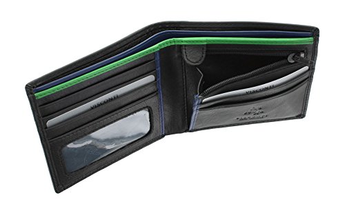 Visconti Colección Bond LE CHIFFRE Cartera de Cuero para Hombre BD707 Negro/Verde