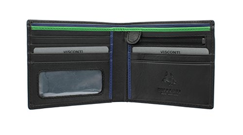 Visconti Colección Bond LE CHIFFRE Cartera de Cuero para Hombre BD707 Negro/Verde