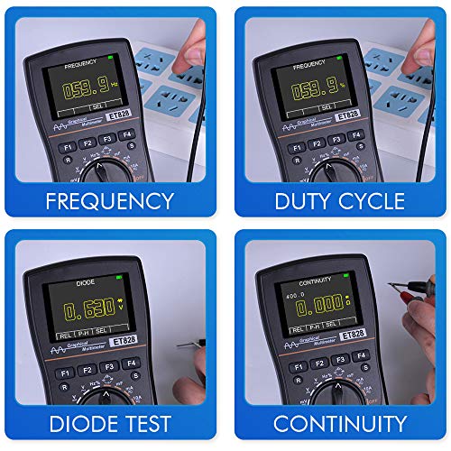 VISLONE ET828 Multímetro de osciloscopio digital gráfico inteligente de alta definición 2 en 1 con pantalla a color de 2,4 pulgadas Ancho de banda de 1MHz Velocidad de muestreo de 2.5Msps