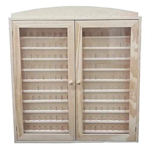 Vitrina colecciones dedales. 2 puertas Grande. Capacidad: 200 dedales. Medidas (ancho/fondo/alto): 66 * 6 * 72 cms. En madera de pino en crudo. Para pintar.