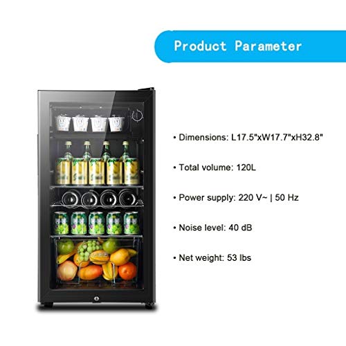 Vitrina de bebidas Bebidas refrigerador y refrigerador de 120L - Bebidas Nevera Refrigeraton con puerta de cristal y de bloqueo - puede refrigerador de la cerveza, vino, refrescos, perfecto for el hog