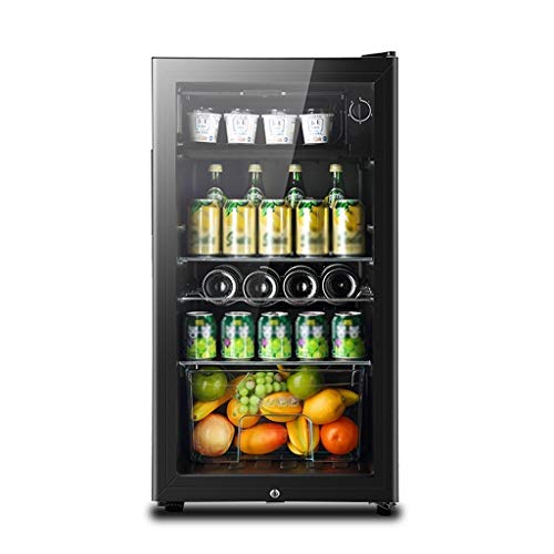 Vitrina de bebidas Bebidas refrigerador y refrigerador de 120L - Bebidas Nevera Refrigeraton con puerta de cristal y de bloqueo - puede refrigerador de la cerveza, vino, refrescos, perfecto for el hog