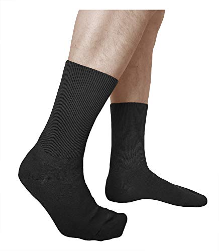 vitsocks Calcetines Extra Anchos No Aprieten Hombre (3 PARES) Buenos para Circulación, negro, 42-43