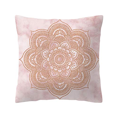 VJGOAL Moda impresión decoración del hogar Rosa Suave Funda de cojín Cuadrado cómodo Funda de Almohada 4 Piezas Conjunto(45_x_45_cm,Rosado9)