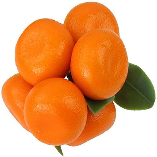 VNAURRY Naranjas de Frutas Artificiales Artificiales, Cuatro hileras de Naranjas simuladas Son Alimentos de plástico (Naranja) Que se Usan para reuniones Familiares y Decoraciones navideñas