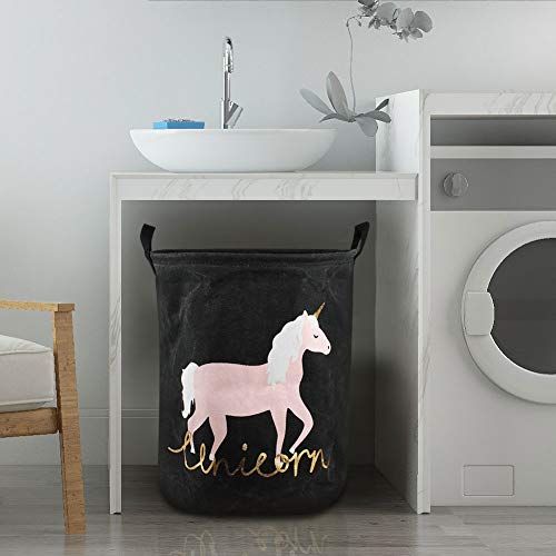 Volowoo Unicorn Toy & Laundry Storage Organizador Papelera, cesta, Total, caja para habitación de niños (B)