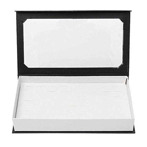 Voltear Techo solar 72 Hoyos caso de almacenamiento de los anillos pendientes joyas caja de presentación sostenedor de la bandeja de almacenamiento caja joyero, Nombre Color: Blanco ( Color : White )