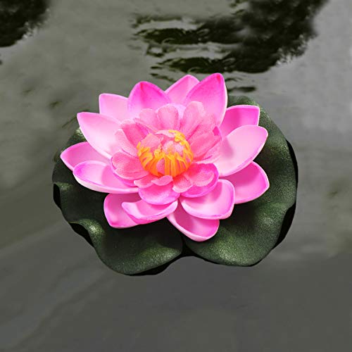 VORCOOL 5pcs artificial nenúfar flotante Lotus Flor estanque casa boda 10 cm