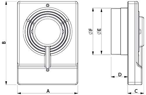 Vortice - Aspirador helicoidal de baño M100/4 - Montaje en pared/tubo - Caudal aire: 85 m3/h - Diámetro nominal: 100 mm - 11620, blanco