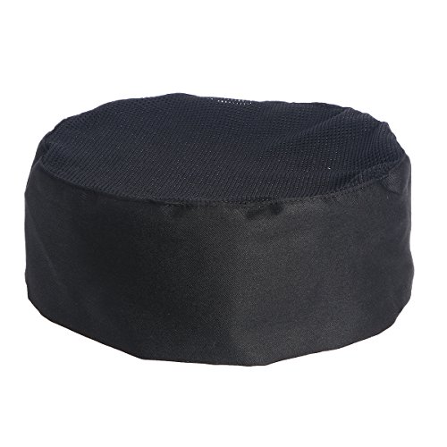 VOSAREA Sombrero de Cocina Transpirable Gorra de Malla con Tapa Sombrero de Cocina para Cocineros con Correa Ajustable - Negro