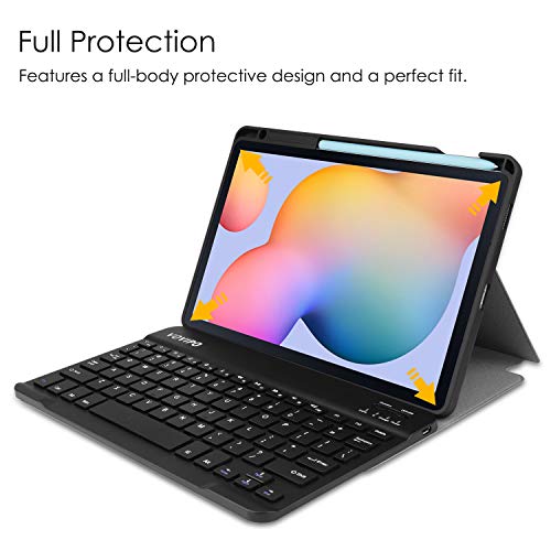 VOVIPO Funda Teclado Español Ñ para Samsung Galaxy Tab S6 Lite 10.4 2020 Inch, Protectora Cover Funda con Desmontable Wireless Teclado SM-P610/SM-P615