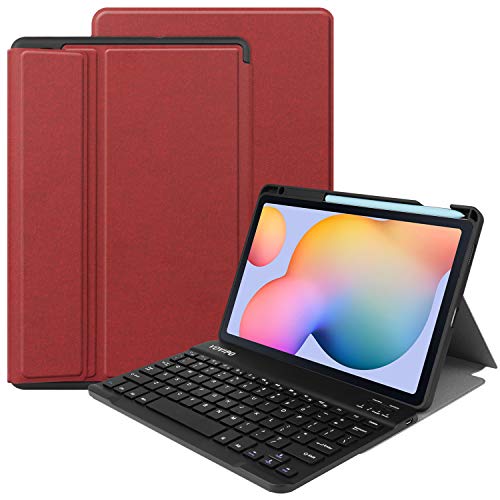 VOVIPO Funda Teclado Español Ñ para Samsung Galaxy Tab S6 Lite 10.4 2020 Inch, Protectora Cover Funda con Desmontable Wireless Teclado SM-P610/SM-P615