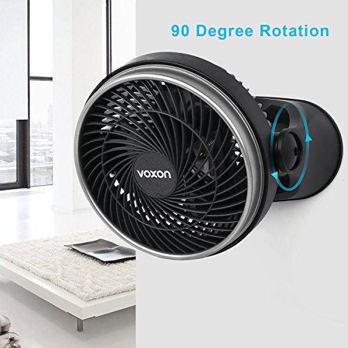 VOXON Ventilador de Mesa, Ventilador Silencioso portátil con 3 Velocidades Ajustables Rotación de 90 ° de Ángulo, Montados En La Pared Ventilador para Oficina, Hogar, Viajes, Camping