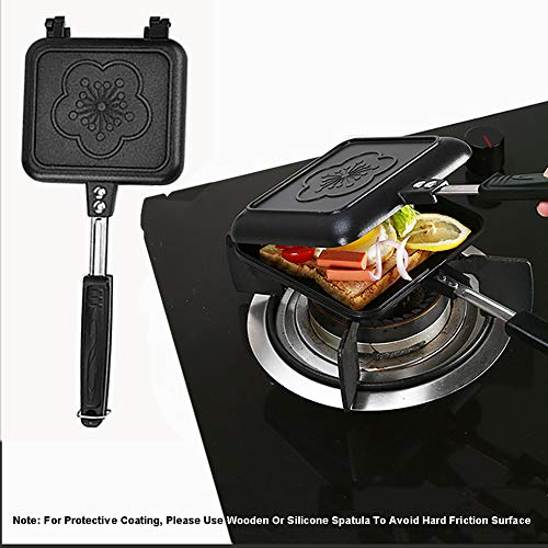 Waffle Maker Ninos Desmontable, Sandwichera FáCil De Limpiar, Gofres Recubrimiento Antiadherente De Doble Cara, Adecuado Para Estufa De Gas, Adecuado Para Estufa EléCtrica De CeráMica,Yellow