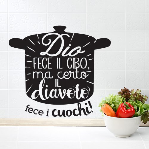 wall art 'Adhesivo Mural quot;Dios fece el Comida – Tamaños 60 x 53 cm – Decoración Pared, Adhesivos para Pared, Papel Pintado