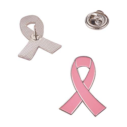 WANDIC Broche de Cinta Rosa, PC 20 Pin de Solapa de Conciencia de Cáncer de Mama para Mujeres Breastpin Decoración de la Insignia de la Cinta