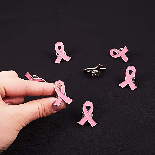 WANDIC Broche de Cinta Rosa, PC 20 Pin de Solapa de Conciencia de Cáncer de Mama para Mujeres Breastpin Decoración de la Insignia de la Cinta