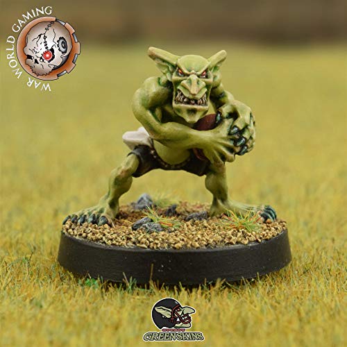 War World Gaming Gutrot Greenskins - Shifty el Receptor - 28mm, Miniaturas, Fantasía, Futbol, Blood Bowl, Goblin, Criatura Fantastica, Figura Coleccionismo