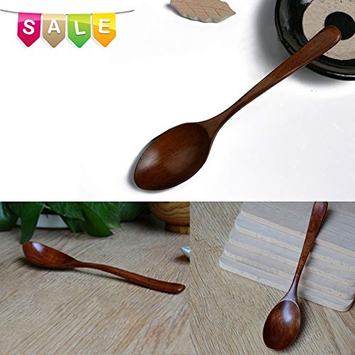 WARMWORD Cuchara de Madera, cucharas Sopa Madera nanmu Janpanese, Estilo para Comer Mezclar, cocinar y Mezclar Cuchara bambú Cocina cocinando utensilio Herramienta cucharadita abastecimiento