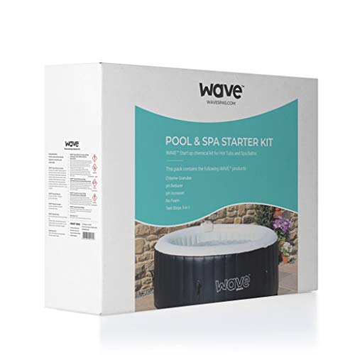 WAVE Hot Tub, SPA Starter Kit - Gránulos de Cloro, pH aumentador/decantador, sin Espuma, Tiras de Prueba