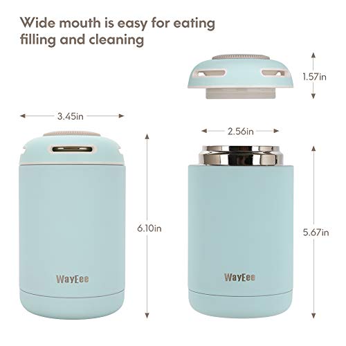 WayEee Termo Para Comida 460ml Frasco Térmico de Acero Inoxidable para Alimentos y Bebidas, Termo para Sólido y Líquido, Perfecto de Cafe Pures para Adultos Bebes (Azul)