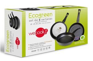 WECOOK Set 3 sartenes, Aluminio prensado, 24_cm