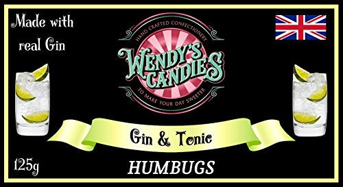 Wendy's Candies - Candy sweet -Dulce "humbugs" de especialidad inglesa- golosina clásica revisitada en esta cóctel Gin Tonic - De fabricación artesanal - San Valentín - Enamorados