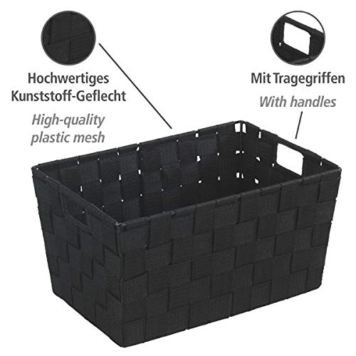 Wenko Adria Cesta S, Polipropileno, Negro, 20x30x15 cm
