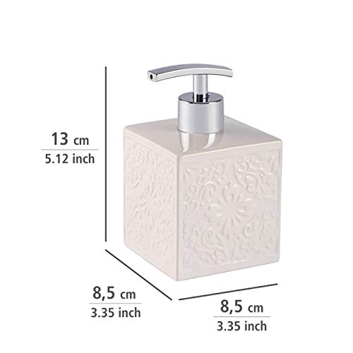 Wenko Cordoba Dosificador de Jabón 0.5 L, Cerámica, Blanco, 8.5x8.5x13 cm