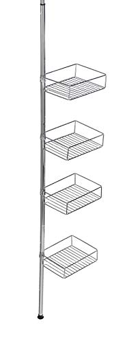 Wenko Domaso Estantería Telescópica, Acero Inoxidable, Plata Brillante, 20x25x275 cm