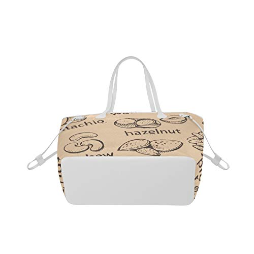 WHIOFE Bolsos Tote Cacahuete Frijoles Comida Diaria Bolsa Tote Diaria Bolsos Bolsa Tote Gran capacidad Resistente al agua con asa duradera