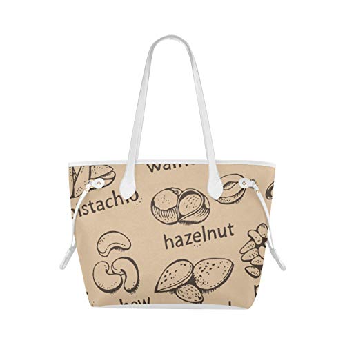 WHIOFE Bolsos Tote Cacahuete Frijoles Comida Diaria Bolsa Tote Diaria Bolsos Bolsa Tote Gran capacidad Resistente al agua con asa duradera