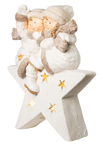 Wichtelstube Collection XXL - Figura decorativa (45 cm), diseño de estrella de Navidad con niños