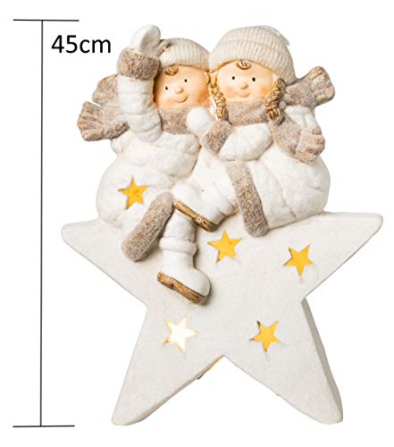 Wichtelstube Collection XXL - Figura decorativa (45 cm), diseño de estrella de Navidad con niños