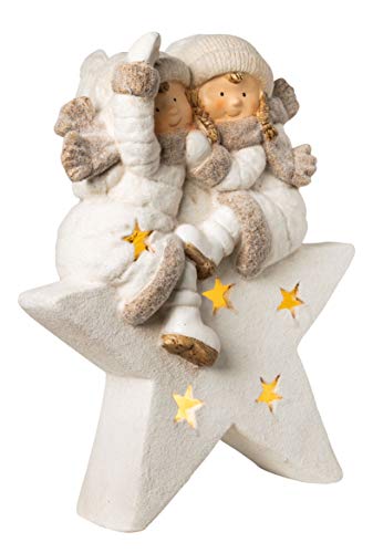 Wichtelstube Collection XXL - Figura decorativa (45 cm), diseño de estrella de Navidad con niños