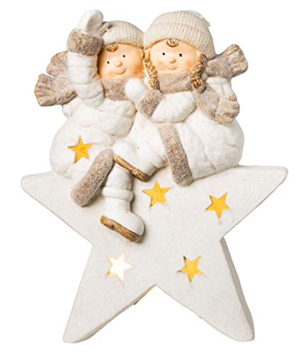 Wichtelstube Collection XXL - Figura decorativa (45 cm), diseño de estrella de Navidad con niños