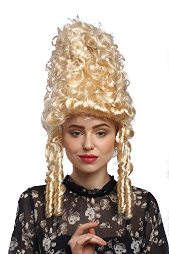 WIG ME UP - 90867-ZA88 Peluca señoras Carnaval históricamente Barroca Rubio Rizado Reina María Antonieta Pompadour Bouffant Colmena Beehive