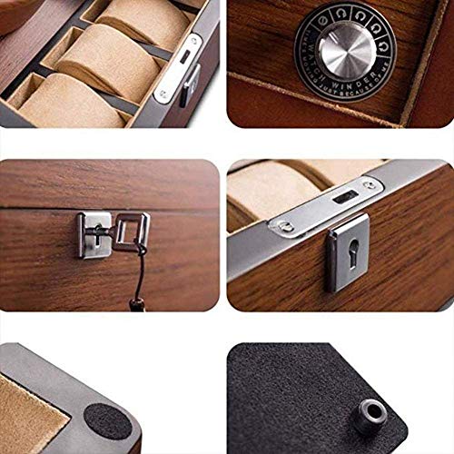 Wihy Retro de Madera 2 + 3 Shaker Reloj mecánico de Cuerda automática con la Cerradura Caja sólida de Madera Sway Antimagnético Tabla Caja de Reloj Relojes mecánicos swayer Tabla Coctel