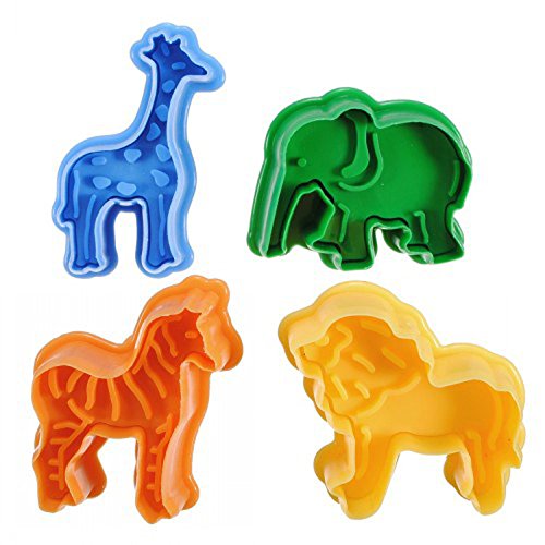 WILD ANIMALS - Cortador de galletas, juego de moldes para hornear galletas decorativas