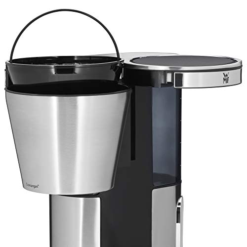 WMF Lumero - Cafetera con jarra de cristal, 10 tazas, función de temporizador, placa calentadora extraíble, pantalla táctil, sistema antigoteo, filtro giratorio, apagado automático, 1000 W