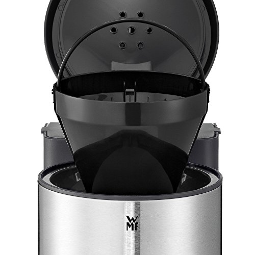 WMF Stelio Aroma Cafetera De Filtro Con Jarra, 1000 W, 1.25 litros, Cromargan/Vidrio, Negro/Plateado