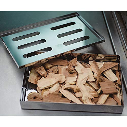 Woorea Chips de Madera BBQ Smoker Box para Interiores al Aire Libre Carbón de leña Gas Grill Barbacoa Carne Infundido Sabor a Humo Accesorios Ahumador Box