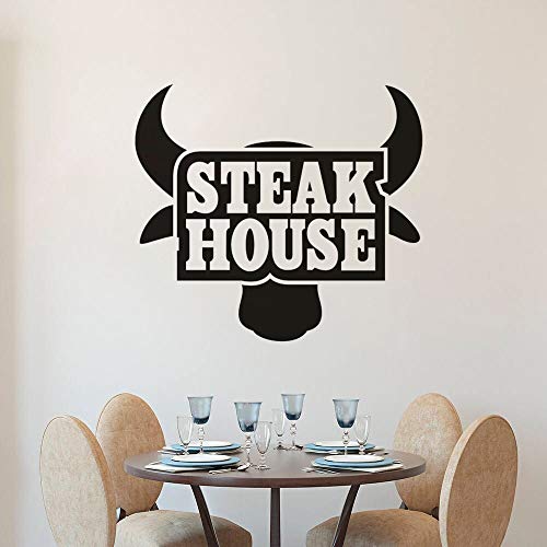 wopiaol Klimt Pegatinas de Pared Mural móvil Restaurante Steak House Beef Steak Bull Wall 64X57Cm