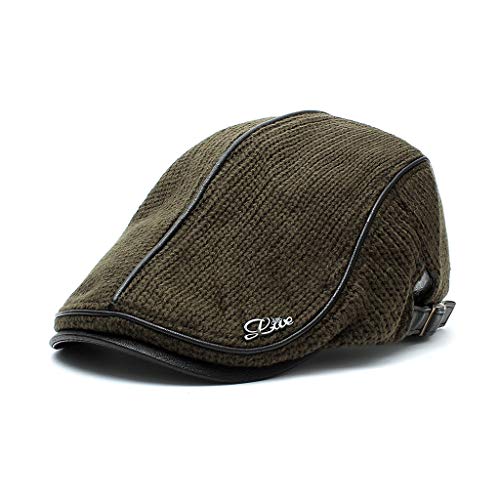 wopiaol Sombreros de Hombre para Mantenerse Calientes en otoño e Invierno Gorras de Mediana Edad y Ancianos Gorras de Lana de Punto de Moda Casual al Aire Libre