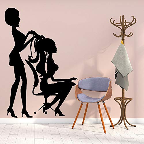 wZUN Pegatinas de Pared de salón de Belleza para Mujer, decoración de salón de Pelo, Pegatinas de Vinilo para Pared, decoración del hogar, 42X27 cm