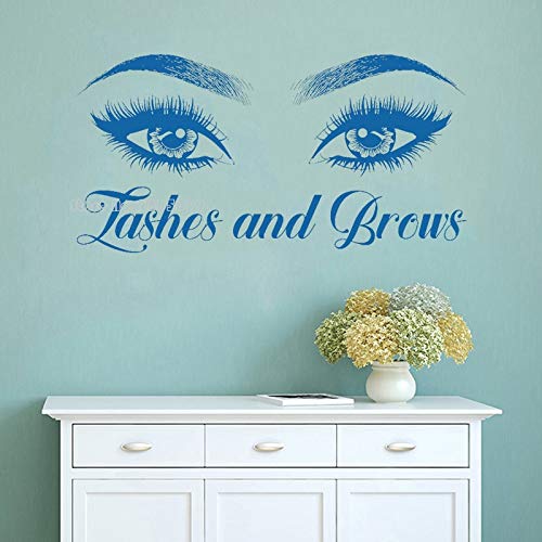 wZUN Pestañas y Cejas Ojo Cita Tatuajes de Pared Moda Creativo Vinilo pestañas salón de Belleza Pegatinas de Pared decoración 82X42 cm